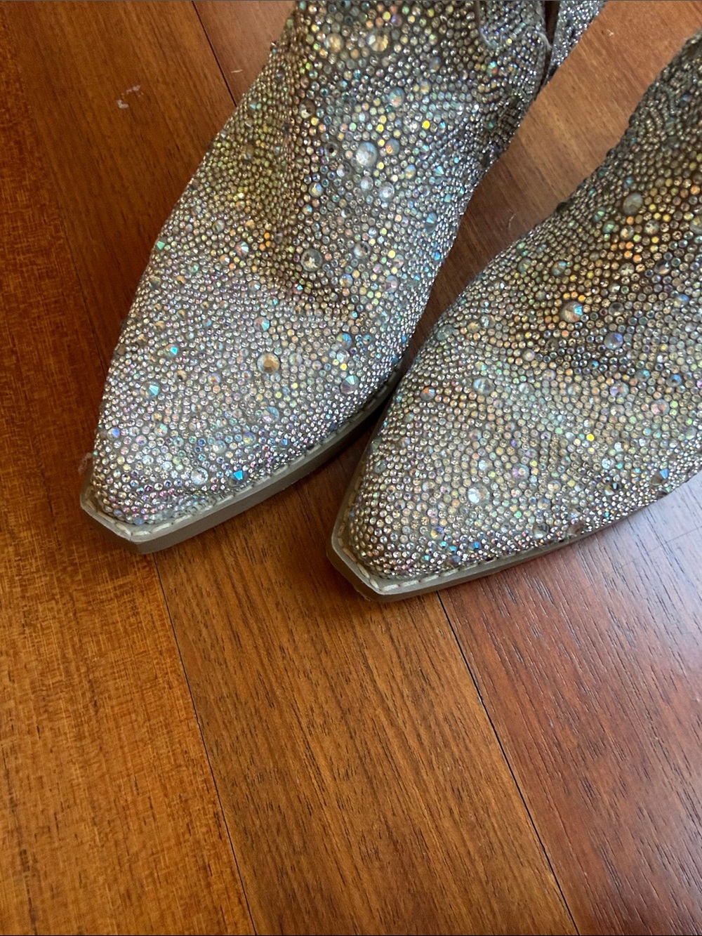 Betsey Johnson Dalas rhinestone Crystal Embellished Cowboy Boots 7 - Picture 3 of 5